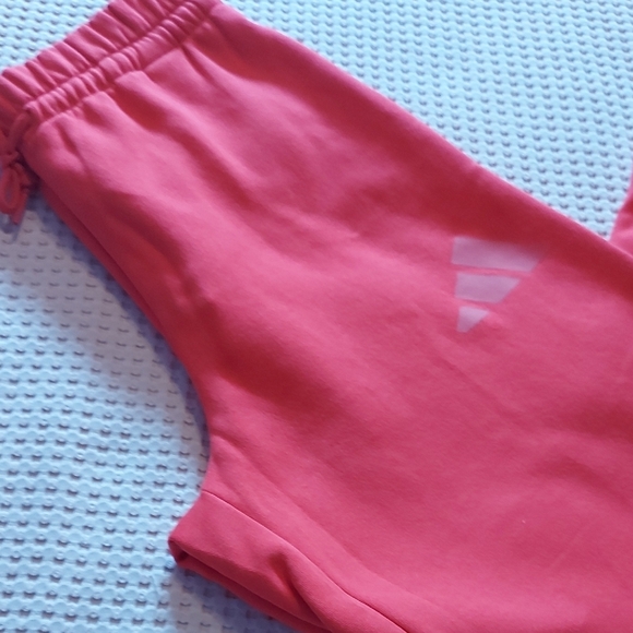 Adidas Red Track Pants with Tapered Legs - Picture 4 of 14